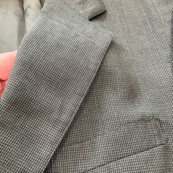 Brooks Brothers Brooks Ease Gray Check Wool Classic Career Blazer Men's 42 R - Picture 4 of 12